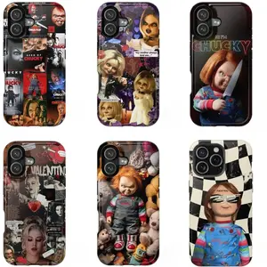 Chucky and Tiffany Horror Couple Bride of Chucky Aesthetic Two-In-One Drop-Resistant Mobile Phone Case Protection, Shockproof For IPhone 17-12, Pro Max, Pro Plus, and Samsung S25 24 23 Safety Case