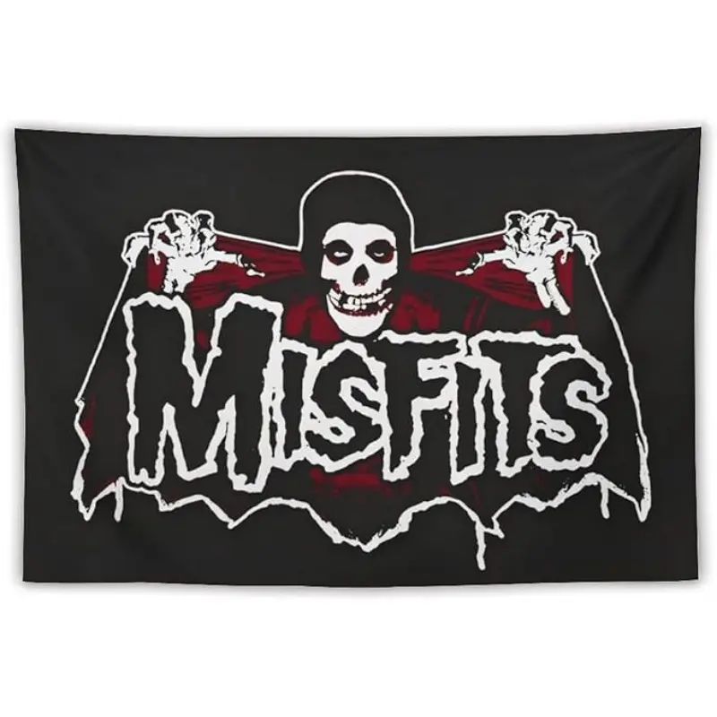 Grunge Punk Music Misfits Tapestry Decorative Wall Art Tapestries Hanging for Home College Dorm Room Decor Poster Banner Flag