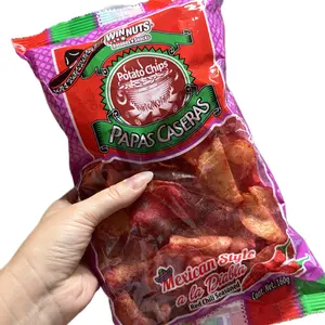 2-Pack Winnuts Papas Caseras a la diabla 160g Mexican style red chili seasoned Snack potato Chips  Spicy Botanas mexicanas  Crunchy Crispy pap it