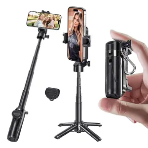 Easy to carry, 4-in-1 multifunctional mini selfie stick, 360 ° free rotation and extension to meet multiple scenarios. Stable shooting without shaking, one click for selfies, videos, and log recording, compatible with most mobile phones