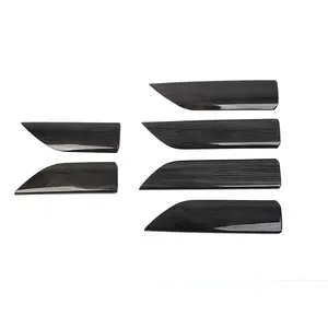 For Chevy Silverado/GMC Sierra 2019-2022 Interior Car Door Panel Trim Cover Accessories, ABS Carbon Fiber Black Wood Grain Vehicle Scratch