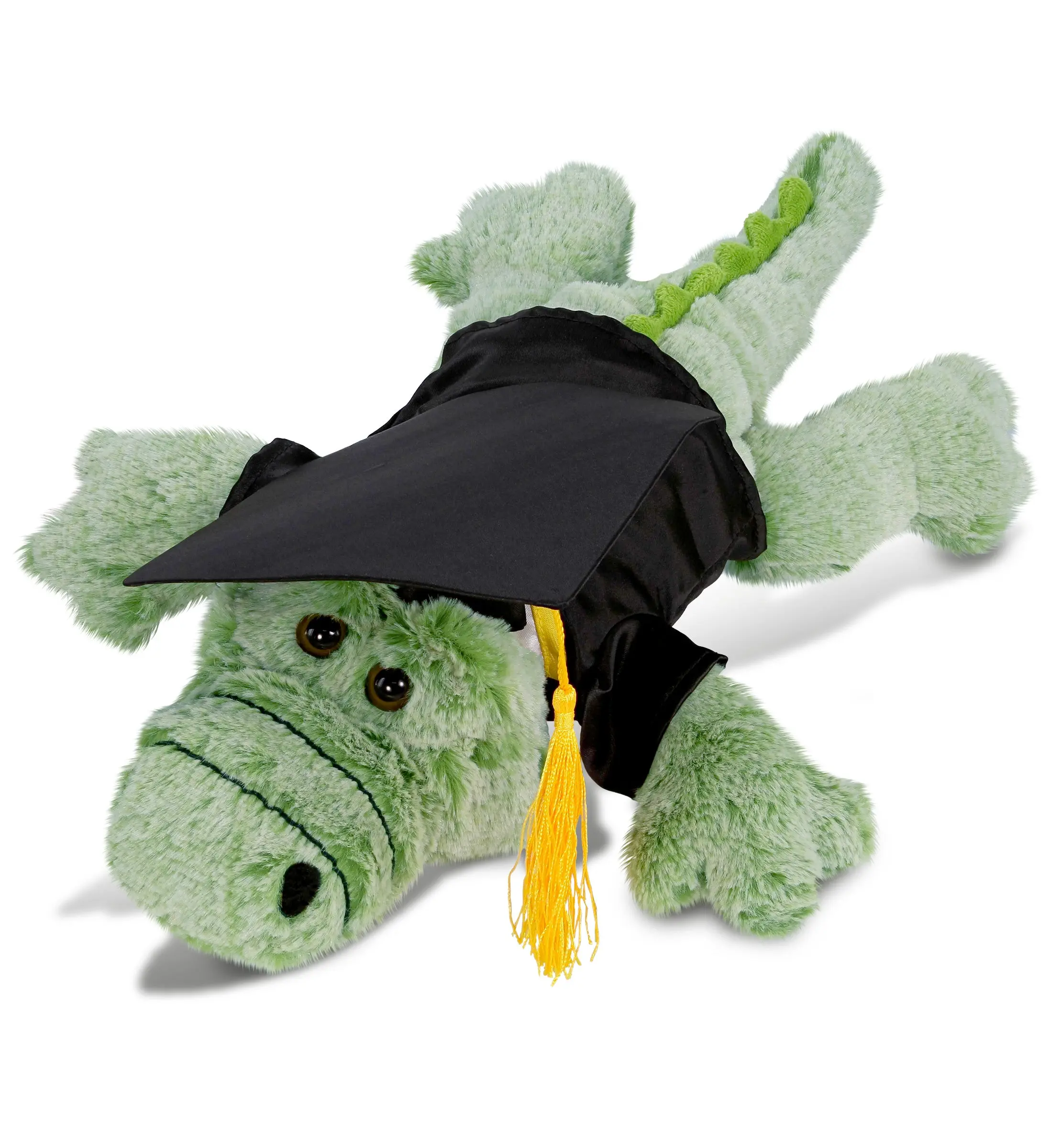 DOLLIBU Unisex Large Plush Alligator Stuffed Toy - 16.5l x 11w x 6h inches (16.5 inches), Super Soft Polyester, Cute, Cuddly, Durable, Realistic Design, Removable Cap, Ideal Graduate Gift, Graduation Day
