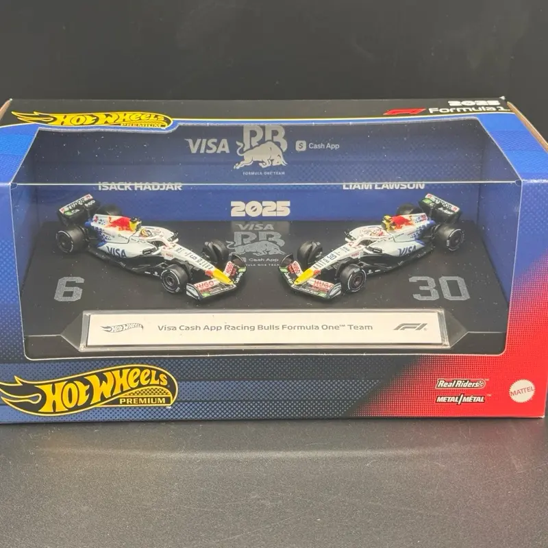 Hot Wheels Formula 1 Racing Bulls Team Lawson #30 and Hadjar #6 2-Pack Premium 1:64 Vehicle