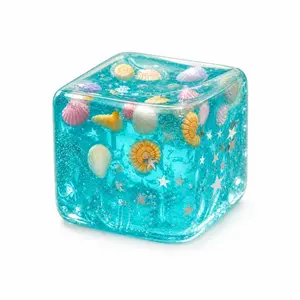 Ocean Shell Stress Relief Toy, Squishy Fidgets, Realistic Cube-Shaped Squeeze Toy, a stress-relieving fidget toy for endless play, to alleviate anxiety and reduce stress, suitable as birthday or Valentine's Day gift