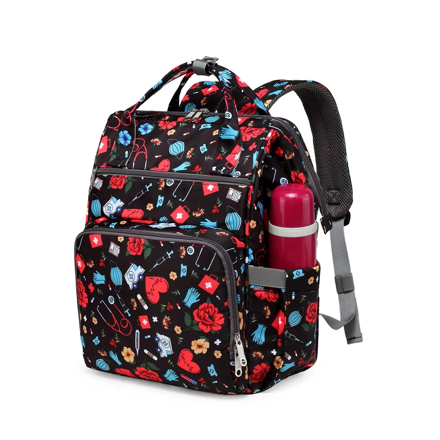 Women's Waterproof Backpack Purse - 15.6" Large Portable Carry On Functional Backpack, Durable Fabric Dustproof Polyester Shell Bag for Work, Nursing, Casual Travel with Open Layout & Organized Storage, Carry On Backpacks, Functional Backpacks