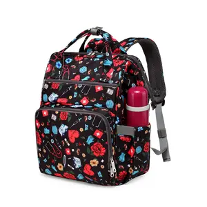 Women's High-Capacity Waterproof Durable Backpack Purse - 15.6" Polyester Shell Work Nursing Bag, Casual Travel Backpack with Open Layout & Organized Storage,summervibes