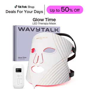 Wavytalk Glow Time LED Red Light Therapy Face Mask for Anti-Fine Line, Anti-Acne, and Skin Rejuvenation with Red, Near-Infrared Light, Blue and Amber Light,Perfect Gift