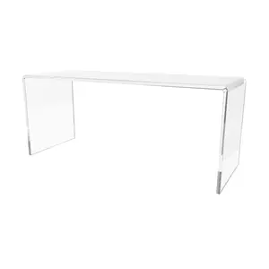 Acrylic Riser Display Stand Clear 12" x 4.5" Rectangular Retail Showcase Countertop Platform for Products and Merchandise by 321 Plastics