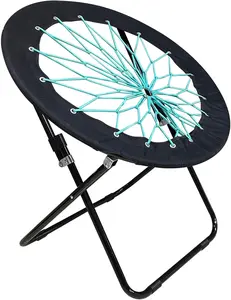 Bungee Chair Portable Foldable, Dish Chair Bunjo  Chair for Outdoor and Indoor and ing and BBQ (Black)