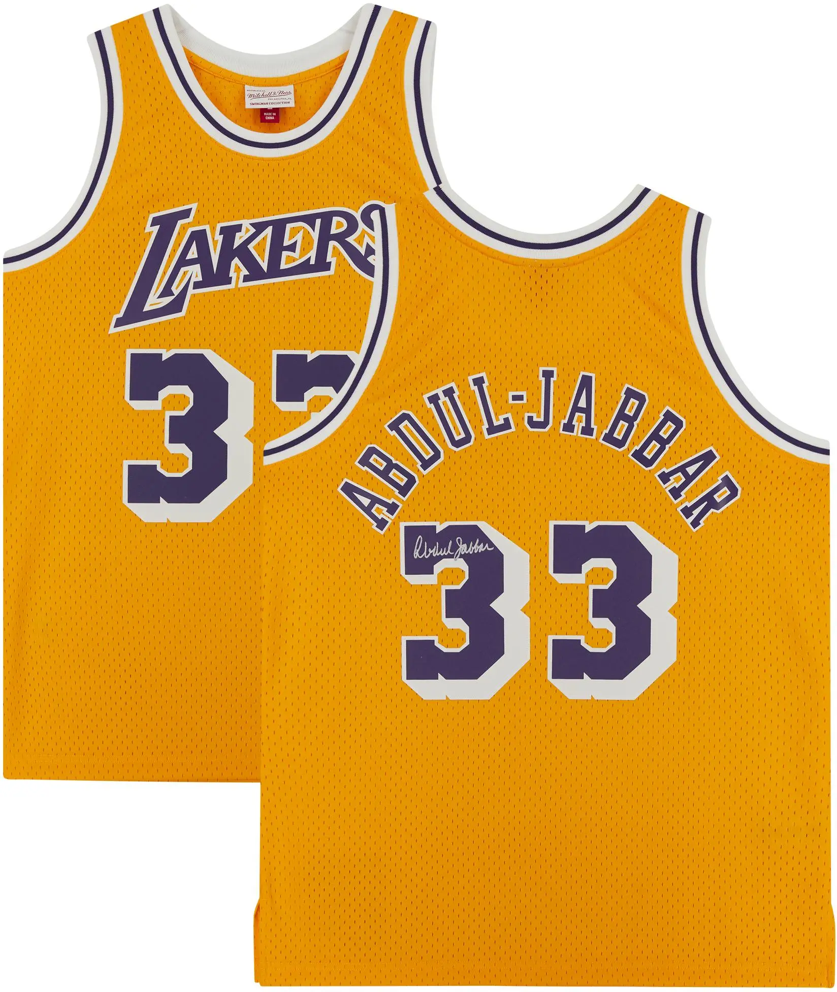 Kareem Abdul-Jabbar Los Angeles Lakers Autographed Mitchell & Ness Gold 198-85 Swingman Jersey - Fanatics Authentic Certified