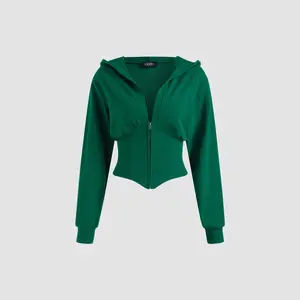 Cider [6 colors, size 0-10] Solid Hooded Corset Hoodie