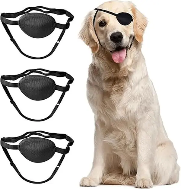 3pcs Upgrade Dog Eye Patch, Premium Dog Single Eyepatch, Protective Eye Cover for Small Medium Large Dogs Cats with Eye Injuries and Wounds