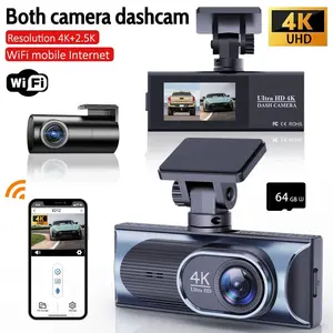4K+2.5K Dual Dash Cam Front and Rear - WiFi Car Camera with Night Vision, Parking Mode, G-Sensor, Loop Recording & 170° Wide Angle for Cars/SUVs/Trucks (Compact Design）