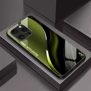 Suitable for [iPhone 16 Pro Max] Simple silk gradient glass phone case, affordable, fully shockproof, drop-proof and wear-resistant-888