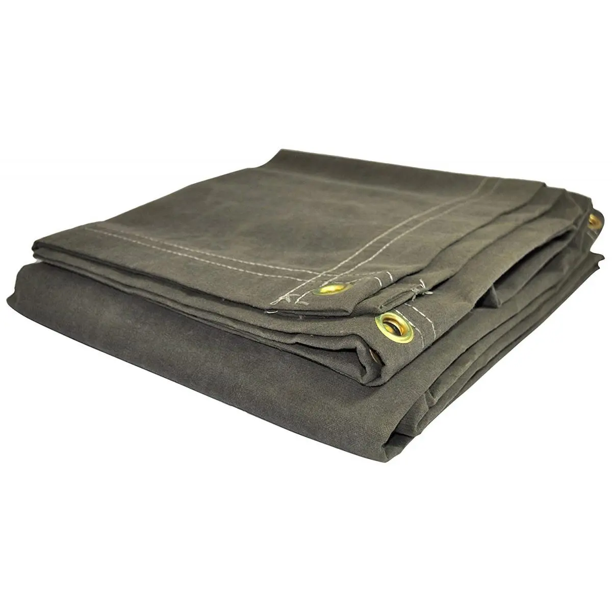 Olive Canvas Tarp - 10x12 ft Heavy Duty Outdoor Covering with Brass Grommets, Double Stitched Hems & Seams, Wear-Resistant Rugged Waterproof Tent Accessories for Camping, Emergency Survival, Abrasion Resistant Tent Accessories