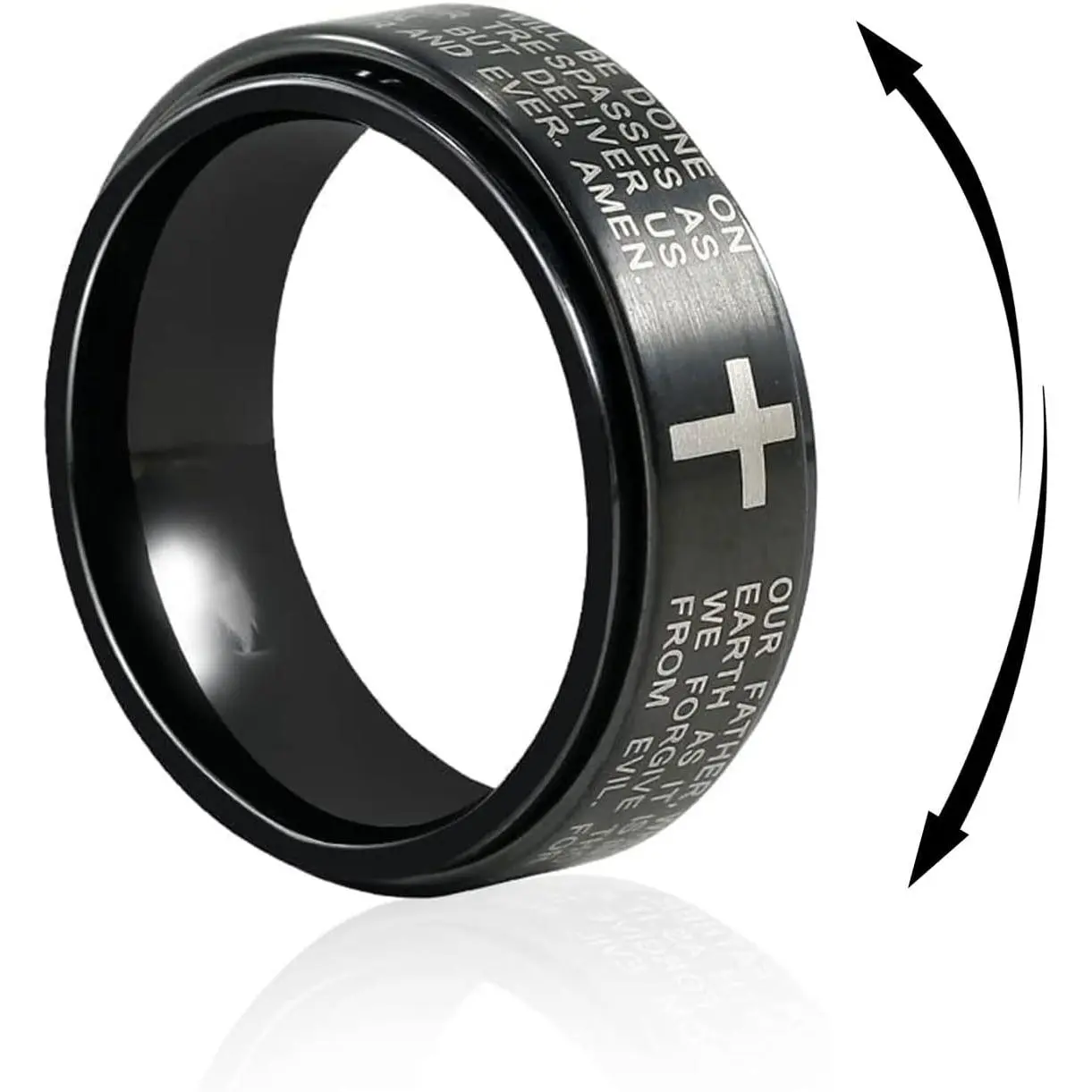 Titanium Tungsten Spinner Wedding Mens Rings Half Size, Nickel Free Fidget Anxiety Ring for Men Women, Basic Plain Brushed/Brick/Cross/Hammered Engagement Promise Ring for Him Comfort fit 4-16
