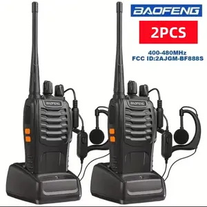 Baofeng Walkie Talkies bf-888s Long Range Two-Way Radios for Adults Rechargeable Handheld Interphone Professional UHF Communicator 3 Pack Walky Talky Set with Earpiece,Li-ion Battery and Charger