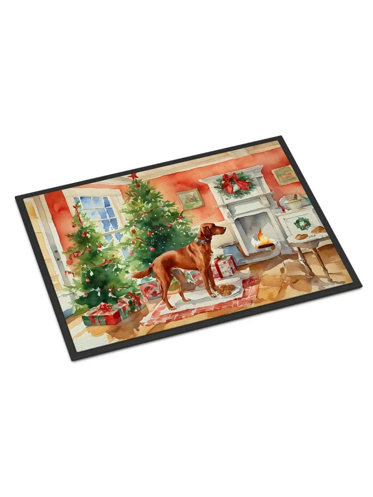 18 x 27 in. Unisex Redbone Coonhound Christmas Cookies Doormat
