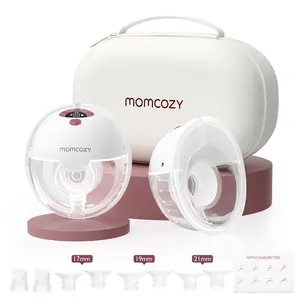 Momcozy  Breast Pump Hands Free M5, Wearable Breast Pump of Baby Mouth Double-Sealed Flange with 3 Modes & 9 Levels, Electric Breast Pump Portable - 24mm,A