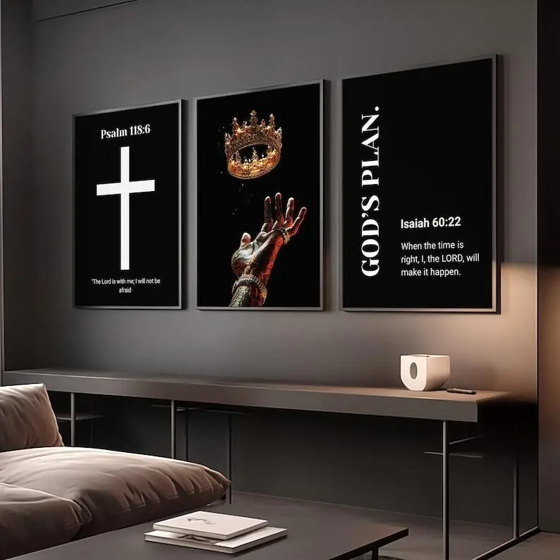 Set of 3 Black Exellence  Bible Verse Poster Unframed