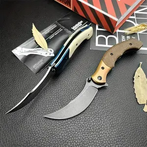 multi-functional anniversary birthday gift idea NO7471Compact Assisted Opening Folding Knife: Persian Blade Style with 12C27 Steel, Micarta Handle w/Stainless Steel Bolster, Liner Lock
