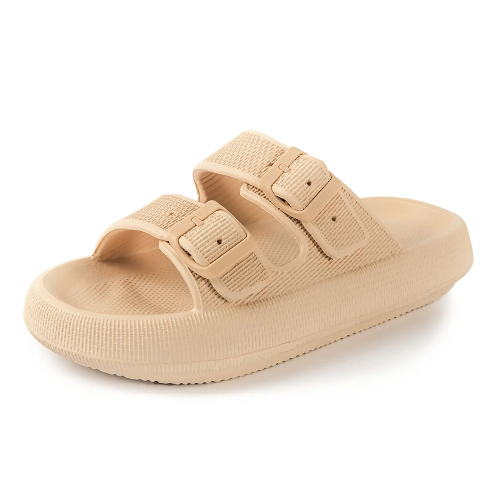 RANOSAT Cloud Slippers Double Buckle Adjustable Slide EVA Soft Comfy Indoor Outdoor Anti-slip Slippers Dual Buckle Strap Soft Cushioned Pillow Slippers Walking Shoes