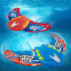 2Pcs Underwater Pool Toy with Self-Propelled Jet and Adjustable Fins, Pool Diving Toy Shark Glides up to 60' Underwater Fun