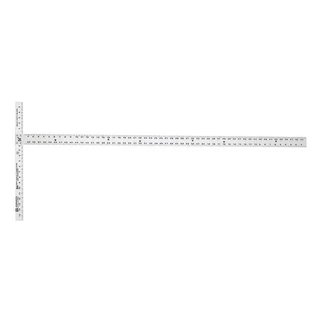 212 MAIN 54 in. Aluminum T-Square Ruler Measuring Marking Tool - Extra-Thick Blade, Rivet Bonding Assembly, Protective Anodized Finish, Easy Reading Thermal-Bonded Screened Gradations, Rust-and-Corrosion-Resistant Office Stationery