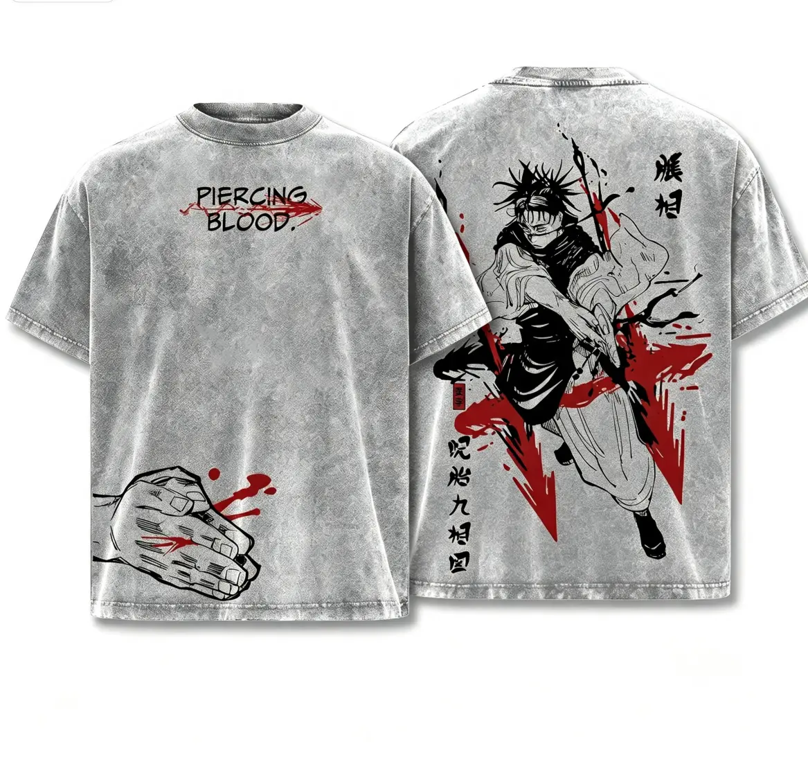Choso Jujutsu Kaisen Tee Washed – Vintage Oversized Heavy Cotton Double Printed Anime Manga Graphic T-Shirt, Death Painting Womb Arc, Retro Unisex Streetwear Top Gift new york t-shirt all-season casual teeny t-shirt gift good graphic shirt graphic t-shirt