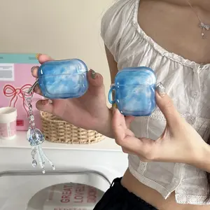 [5A11] Smudged blue water ripples are suitable for Apple AirPods Pro 3rd generation protective cover airpodspro 2nd generation earphone cover airpods4th generation 2nd generation wireless bluetooth 2nd generation new 3rd generation 4th generation