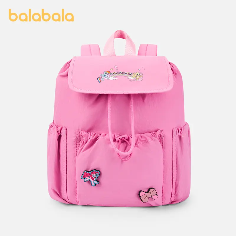 Balabala Kids Drawstring Daily Backpack - My Little Pony Print, Anthropomorphic Character, Cartoon Graphic, Character-Themed, Child Sized, Colorful Cartoon Casual Bag for Toddlers, Anthropomorphic Character Backpacks, Cartoon Graphic Backpacks