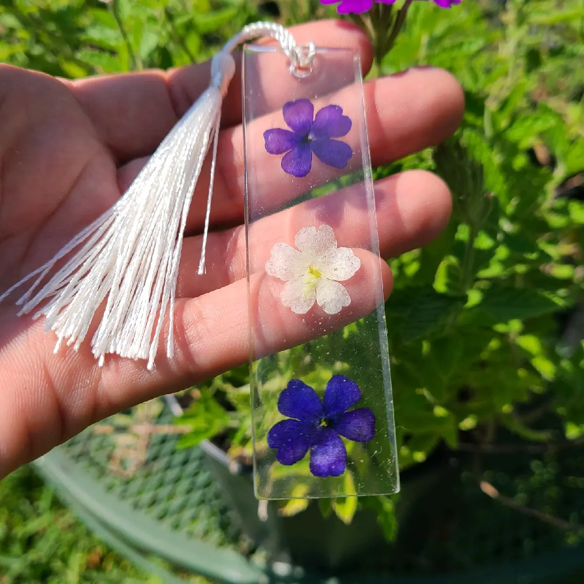 Epoxy Resin Bookmark With Real Preserved Flower.