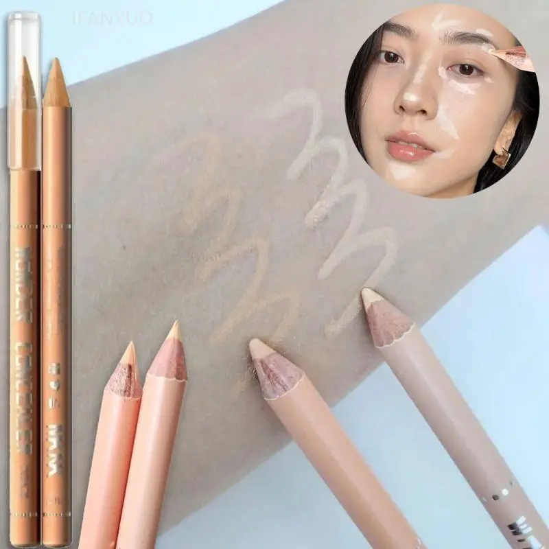 Wooden Concealer Pencil Waterproof Natural Cover Acne Scars Dark Circles Spot Corrector Brighten Under Eyes Contour Makeup Stick