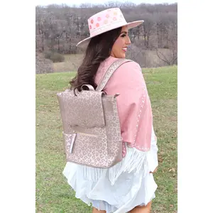 Leopard Frilly Full Size Backpack