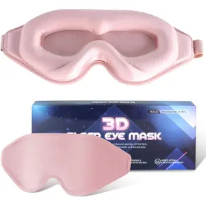 3D Sleep Eye Mask for Men & Women Lash Extension Friendly Travel Blackout Blindfold with Adjustable Strap