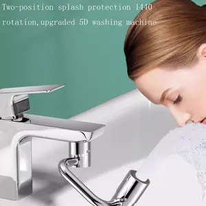 1PCS Rotating Faucet Extender – Universal rotatable faucet Solid Brass Splash Filter with Full 1440 °   Swivel – Dual-Function 2-Mode Spray Sink Attachment for Kitchen/Bathroom