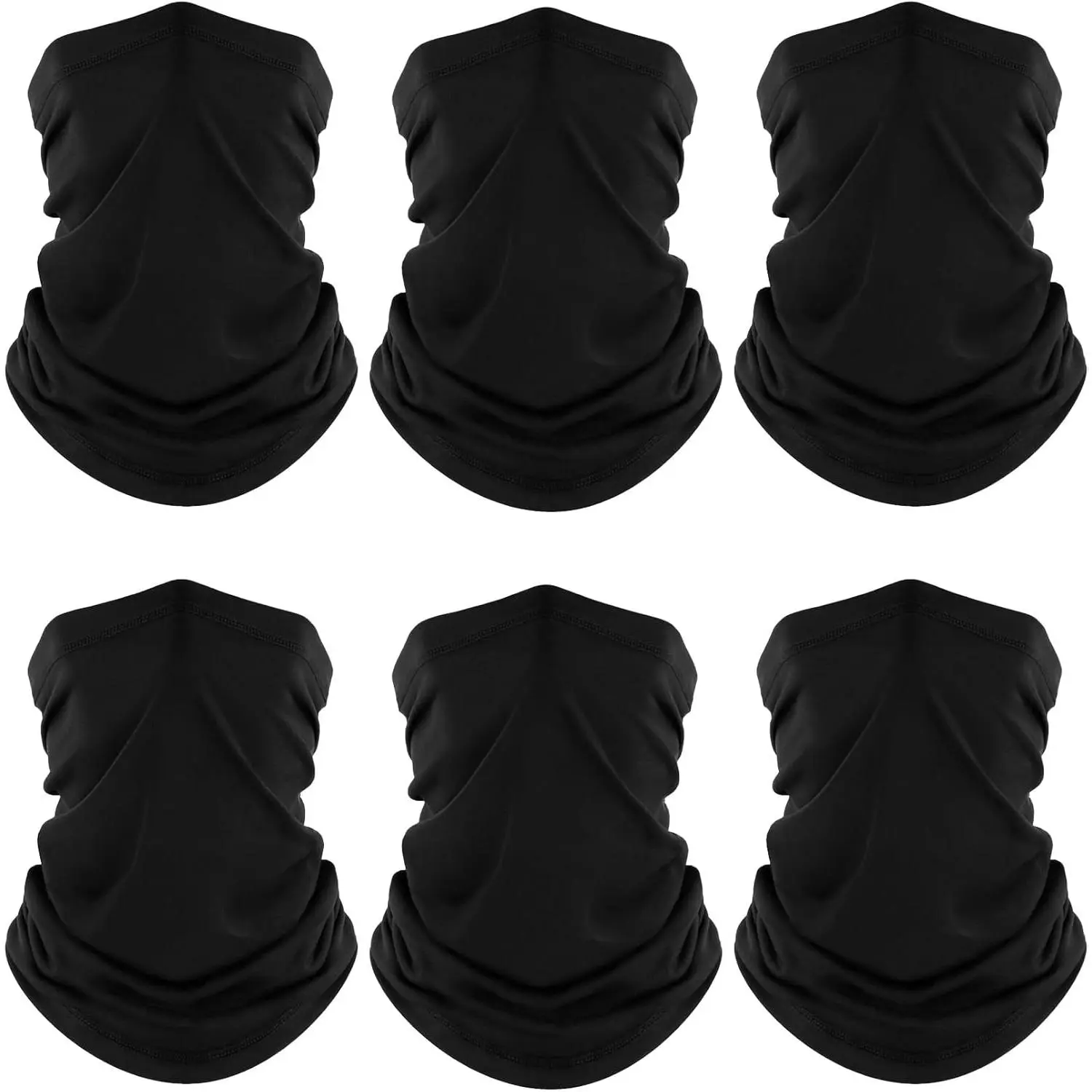 Unisex 6-Pack Neck Gaiter Headwear, Lightweight Breathable Cooling Face Mask, UV-Protective Windproof Bandana for Outdoor Sports, Gardening, Uv Protection, One Size