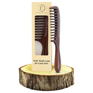 Detangling Wide Tooth Comb Scalp and Curl Friendly - Peachwood Anti Static Detangler Comb for Curly Hair Scalp Massaging Comb for Men, Women & Kids
