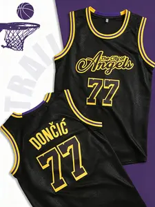 Men's Basketball Jersey Sleeveless Loose Fit Breathable Vintage Embroidered Training Uniform S-Xxxl