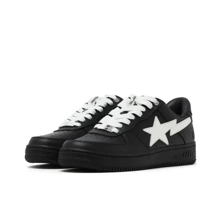 Minimalist Street Skate Shoe Breathable Matte Smooth Leather Upper Solid White Lightning Star Side Embroidery Flexible Rubber Cushioned Sole All-Match Campus Hip Hop Sneakers