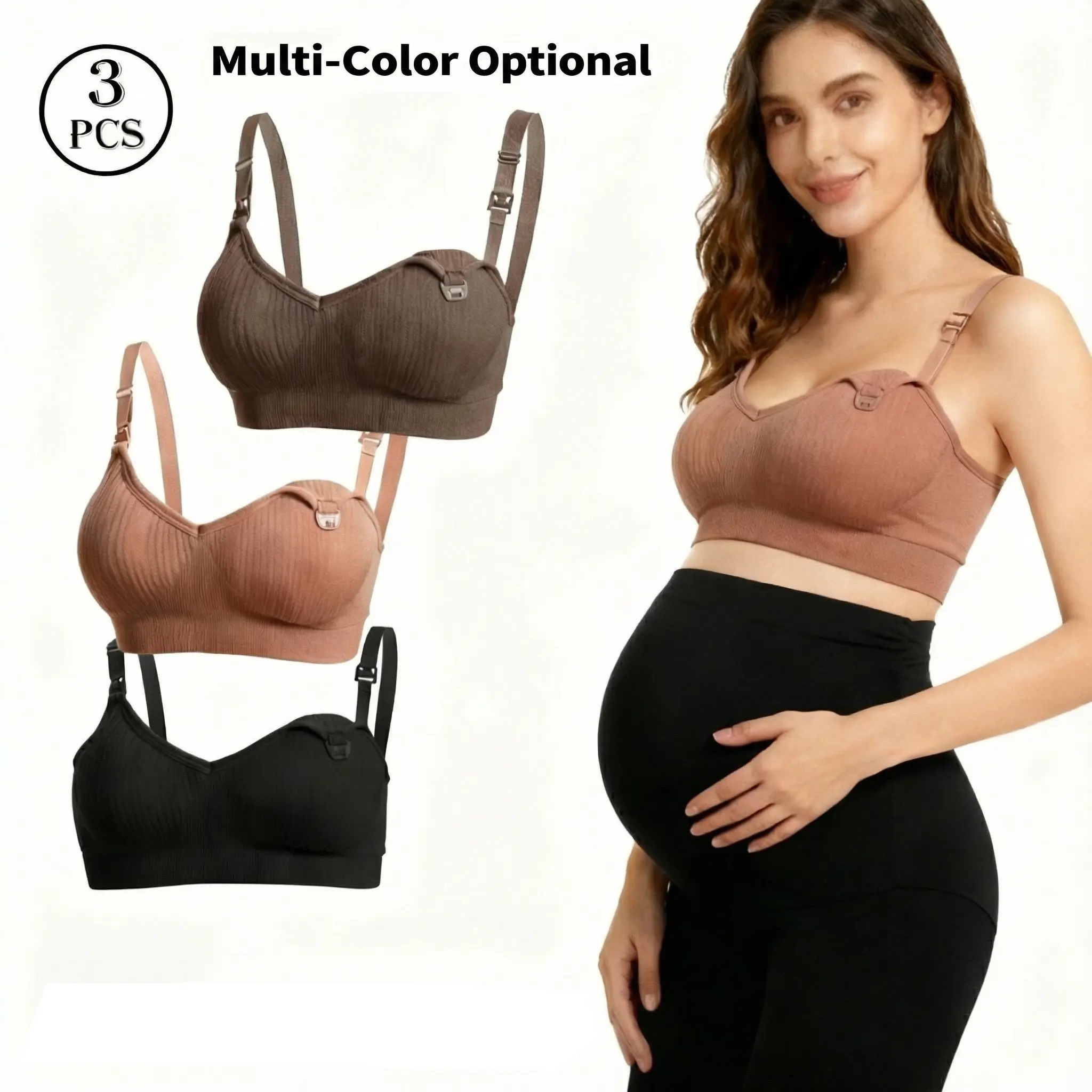 Nursing bra Women's Seamless Wireless Nursing Bra, Lightweight & Stretchy with Adjustable Straps, Clip-Down Access for Maternity & Postpartum, Wireless Design, Pregnancy Maternity Bra