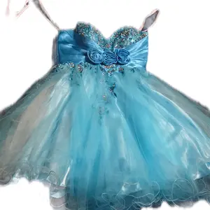 Cinderella Dress Size 4 - Blue Tulle with Beaded Accents and Ruffled Skirt for Special Occasions
