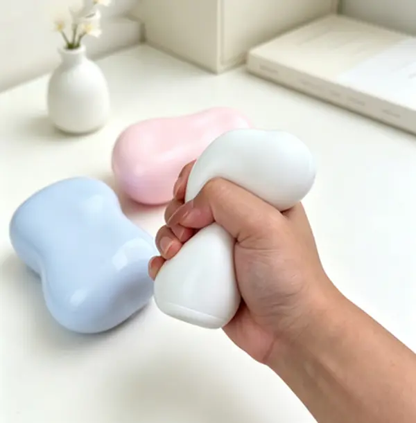 Cute Soap Shaped Squishy Toy – Gel-Filled Smooth TPR Slow Rebound Squeeze Fidget, Pastel Handheld Soap Fidget for Daily Play