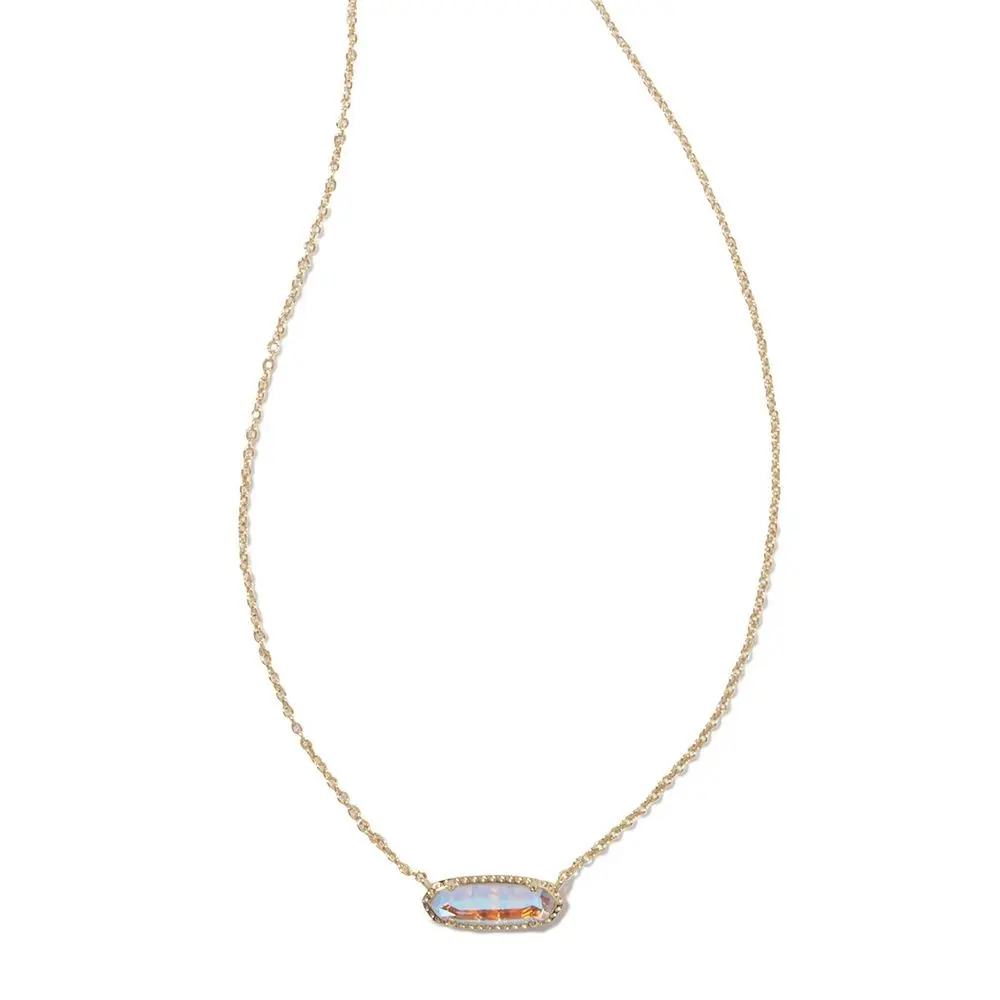 Kendra Scott Eva 14K Gold Over Brass Pendant Necklace - Dichroic Glass