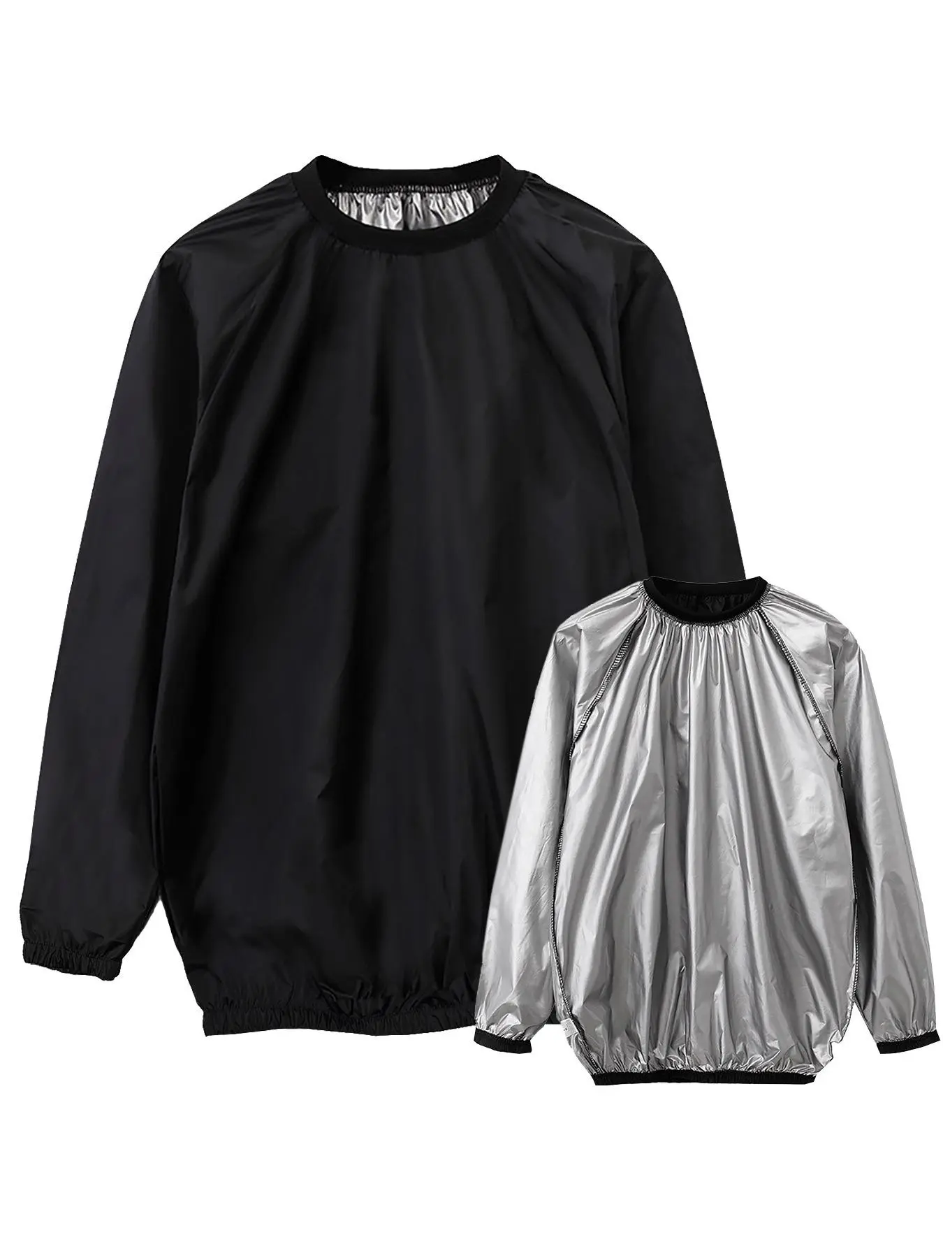 Unisex's Solid Color Sauna Top, Casual Long Sleeve Crew Neck Sweat Top for Men & Woman, Fashion Unisex's Sportswear Gym Workout Tops for Indoor Outdoor Wear, Gym Workout Clothes, Gym Athletic Clothes, Gymwear, Casual Sporty Top