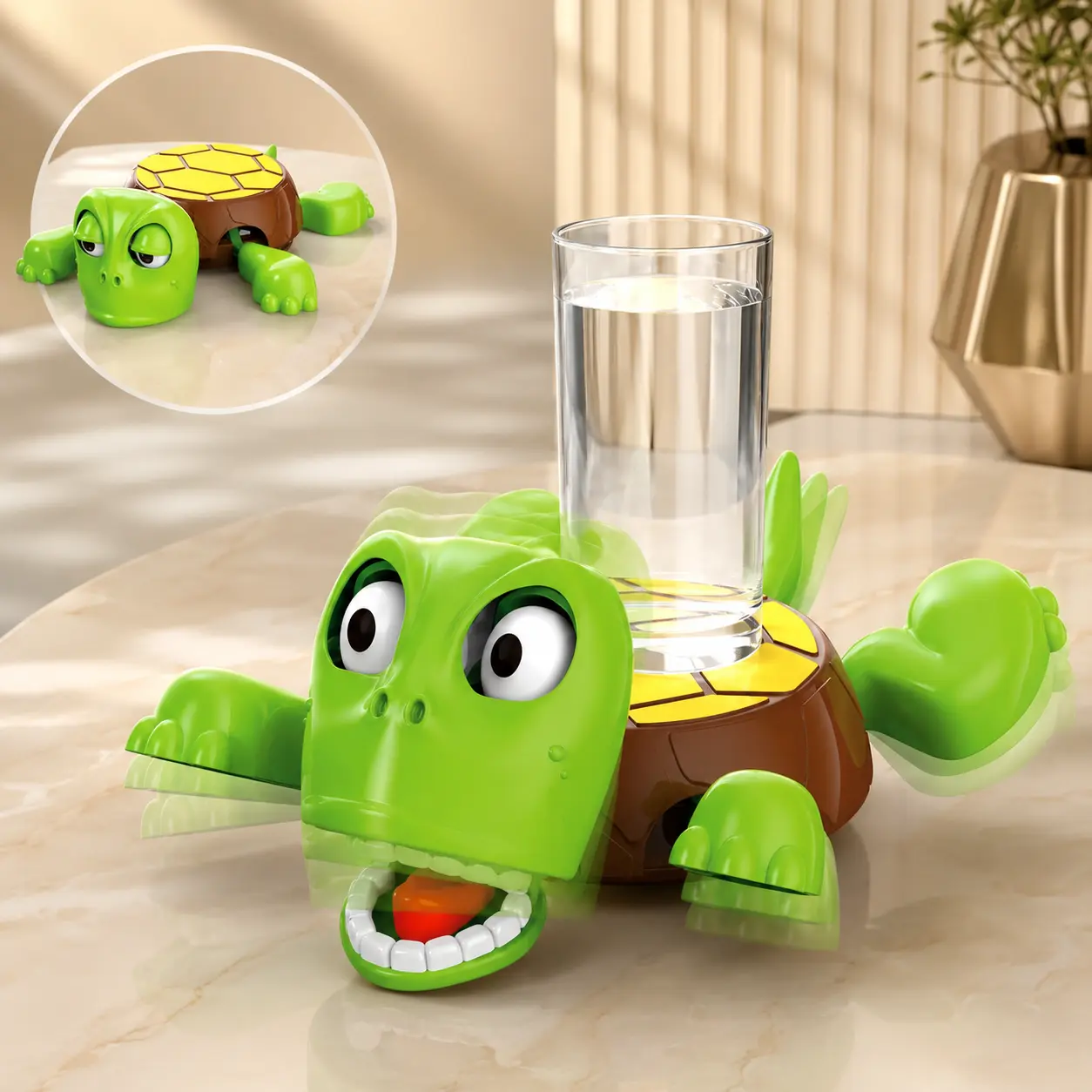 Fun Surprise Quirky Turtle Coasters, Non-Slip Heat Resistant Table Decor, Party Gift Home Office Decoration