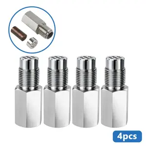 4pcs Oxygen Sensor Filter Adapter Stainless Steel 304 Reducing Pipe Connector for Car Extension Screw Universal Automotive Repair Tool Accessory