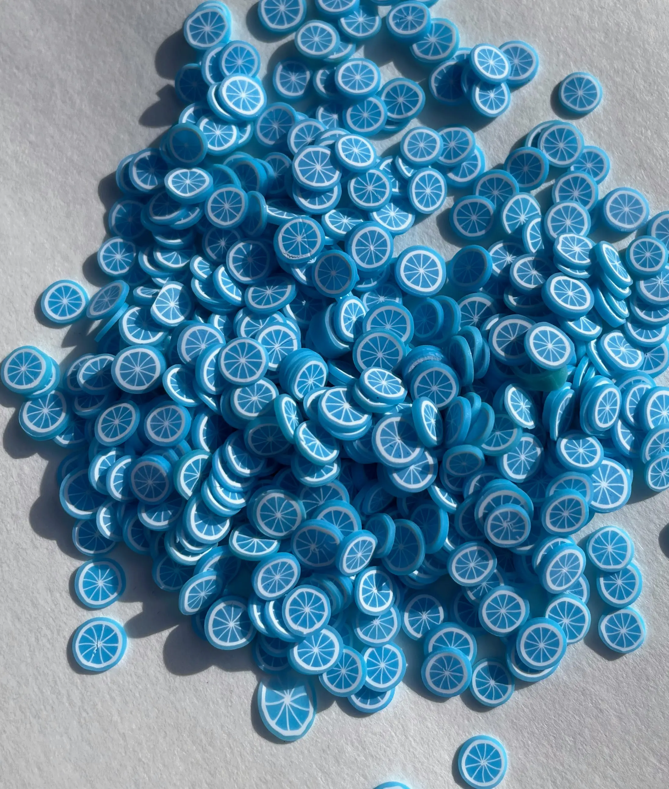 Blue Lemon Polymer Clay Fruit Slices - Fimo Clay Fruit Slices for Crafts