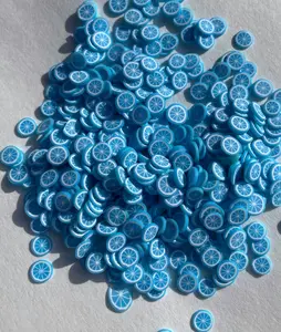 Blue Lemon Polymer Clay Fruit Slices - Fimo Clay Fruit Slices for Crafts