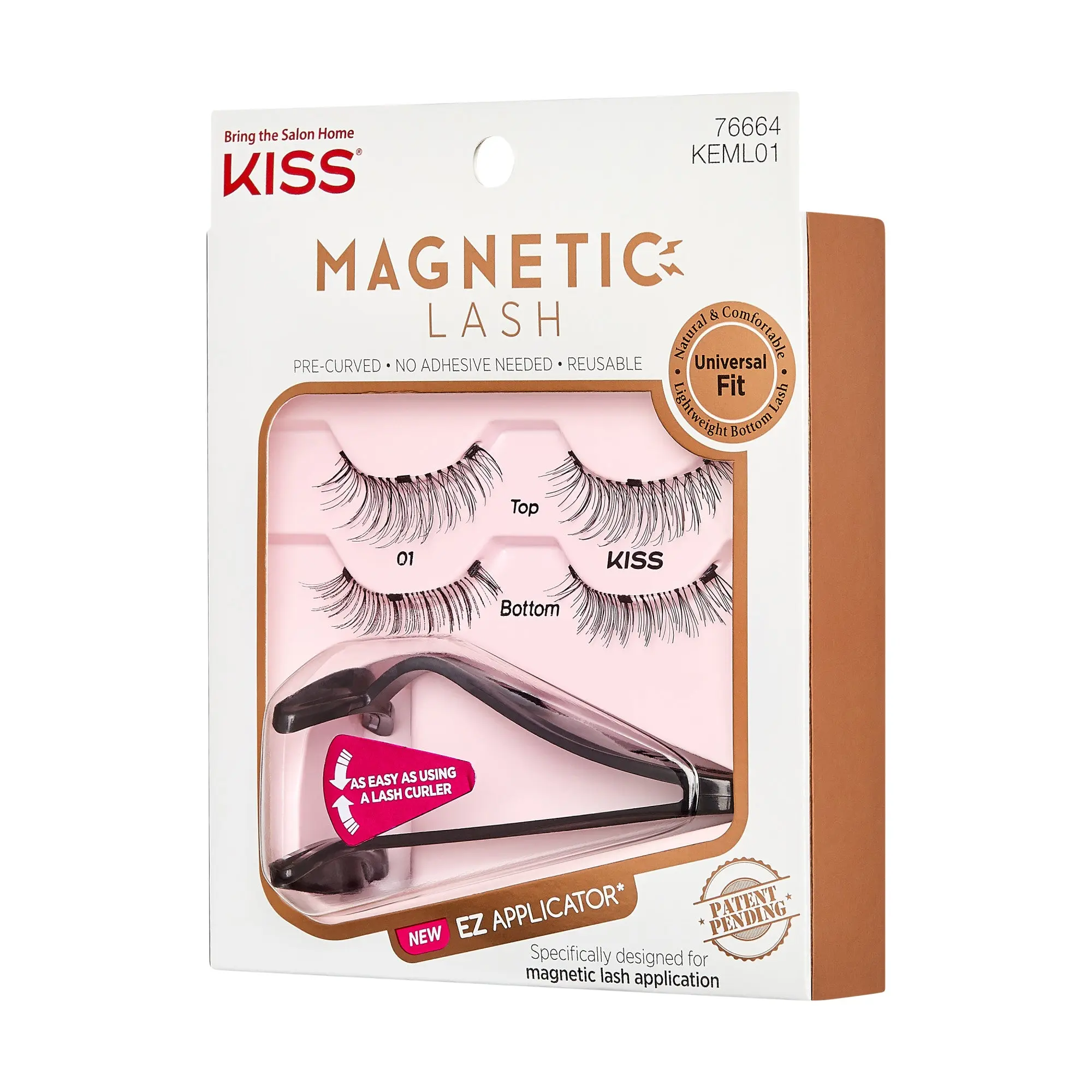 Kiss Magnetic Strip False Eyelashes - 01 | 1 Pair, Strip Lashes, 12mm Kiss Magnetic Strip False Eyelashes - 01 | 1 Pair, Strip Lashes, 12mm